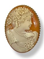 Spilla Mandile 1922 Donna Cammei antichi in Oro Conchiglia 1MSP9 - 1MSP9